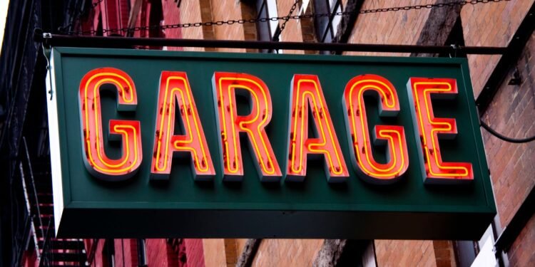 Personalized neon sign with classic car silhouette