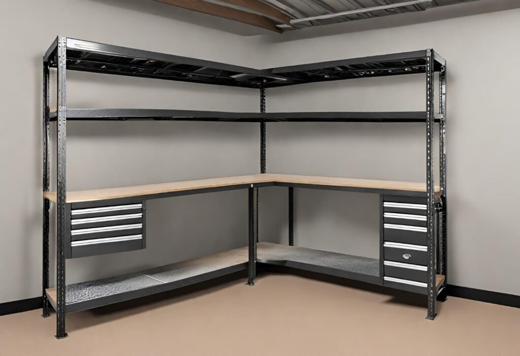 Garage metal shelves