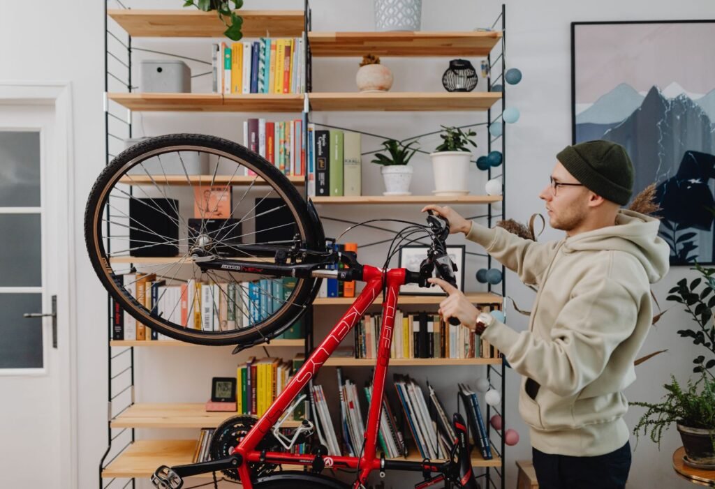 garage wall mounting idea for bycicle