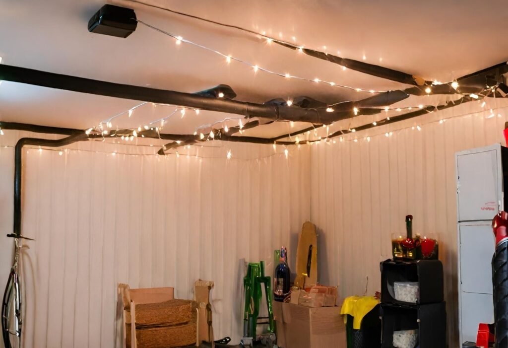 DIY garage party lighting