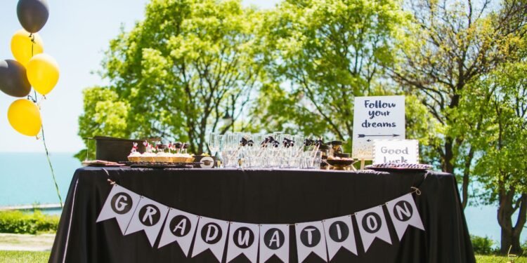 Graudiation party in a garage