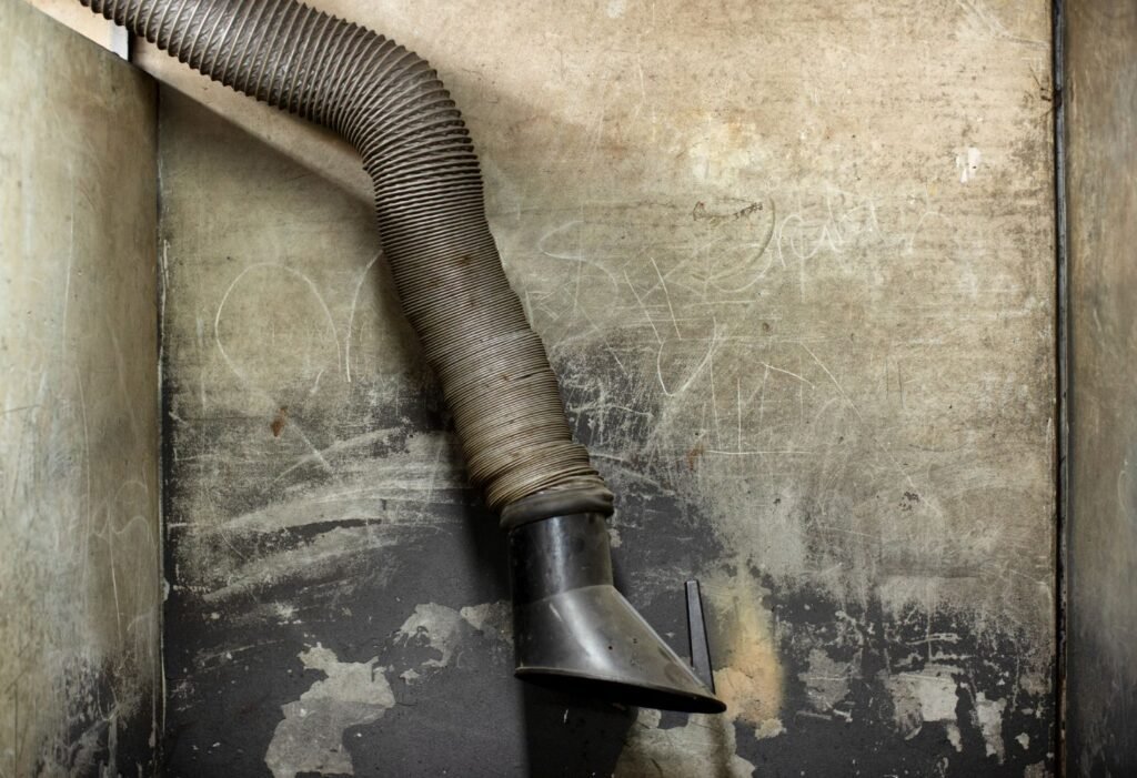 unprofessional garage exhaust hose