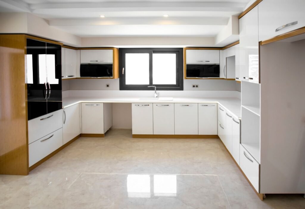 garage kitchen with windows